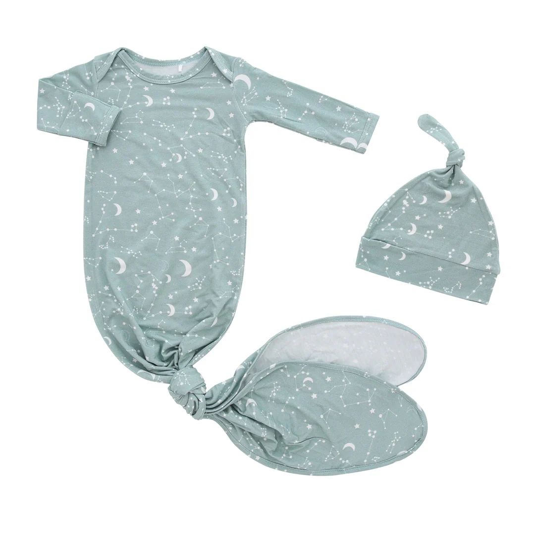 Stargazer Newborn Gift Set - Bamboo Baby Gown and Hat | Emerson and Friends