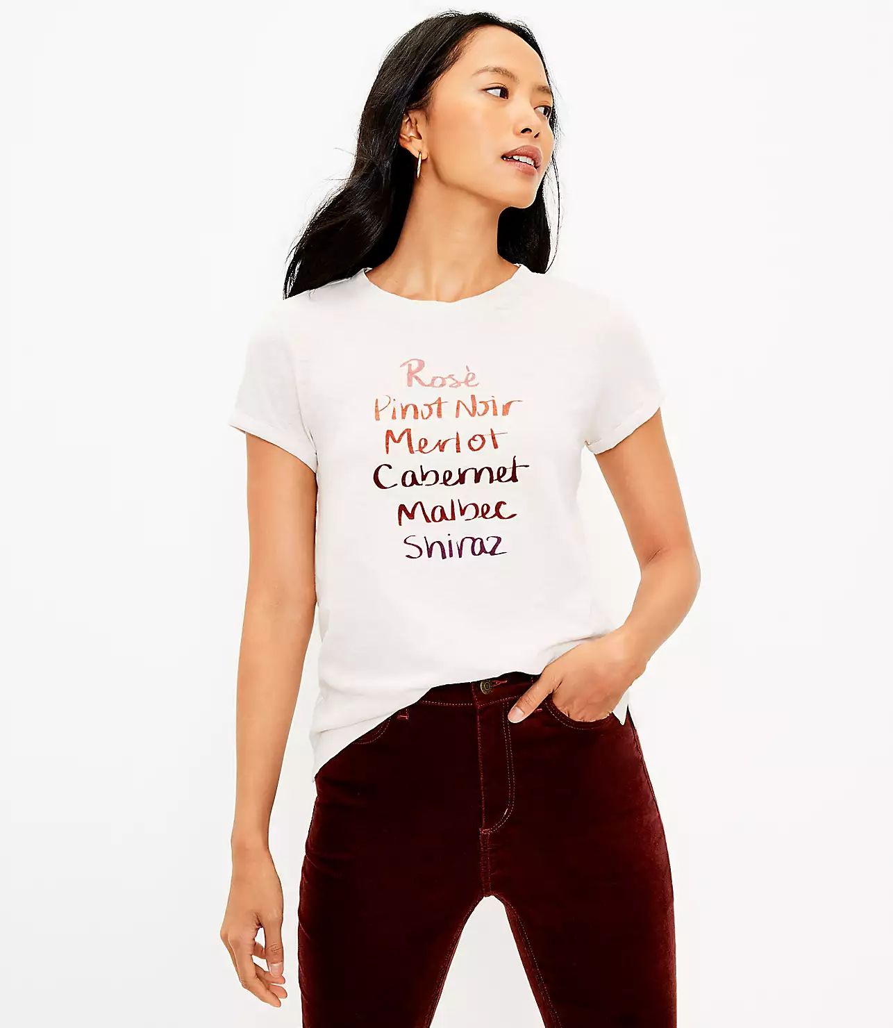 Red Wine Everyday Crew Neck Tee | LOFT