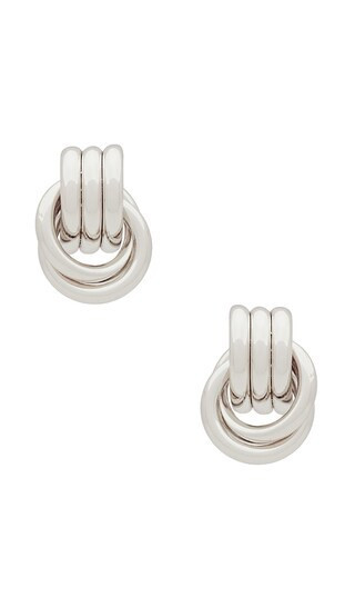 Heaven Mayhem Baby Knot Earrings in Metallic Silver. | Revolve Clothing (Global)