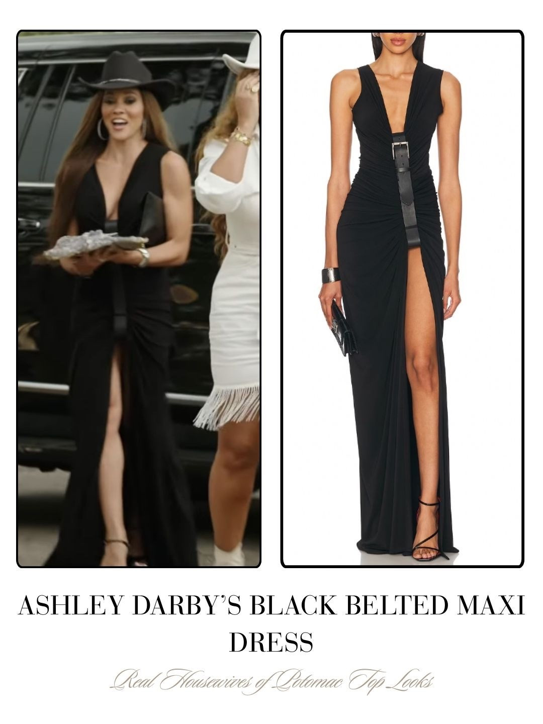 Ashley Darby’s Black Belted Maxi Dress 