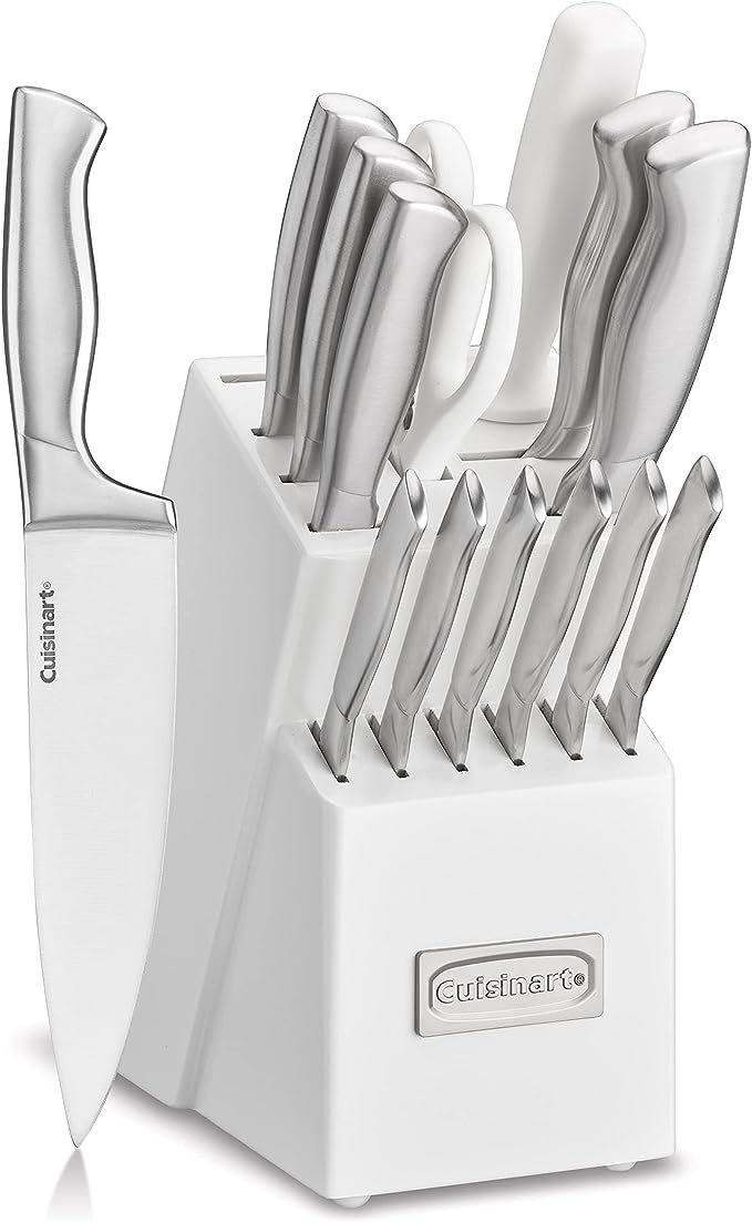 Cuisinart C77SS-15PK 15-Piece Stainless Steel Hollow Handle Block Set, Glossy White | Amazon (US)