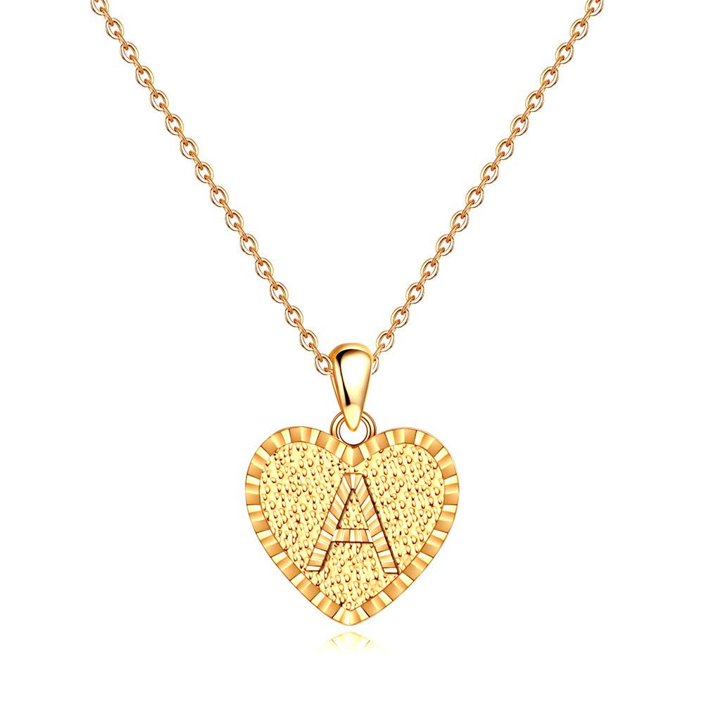 IEFSHINY Heart Initial Necklace for Women - 14K Gold Filled Dainty Heart Pendant Initial Letter N... | Amazon (US)