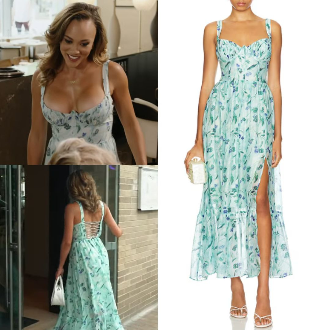 Ashley Darby's Light Blue Floral Corset Dress 

 