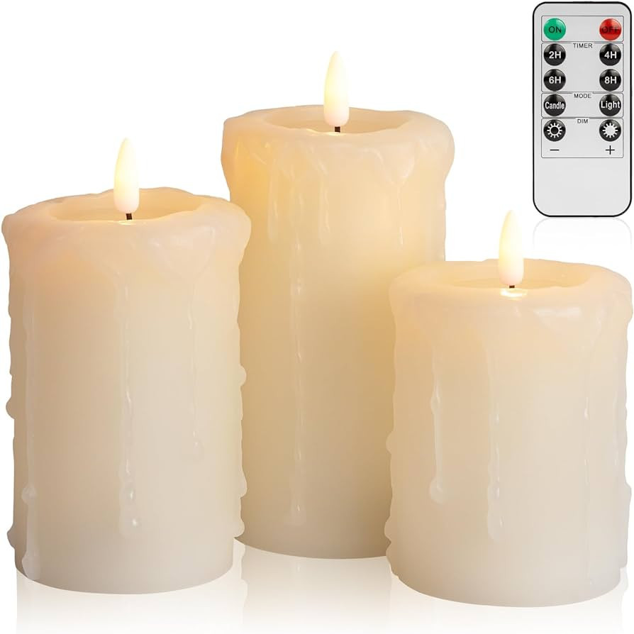 ANGELLOONG Flameless Candles with Remote, Battery Operated Candles with Flickering Flame, Fake LE... | Amazon (US)