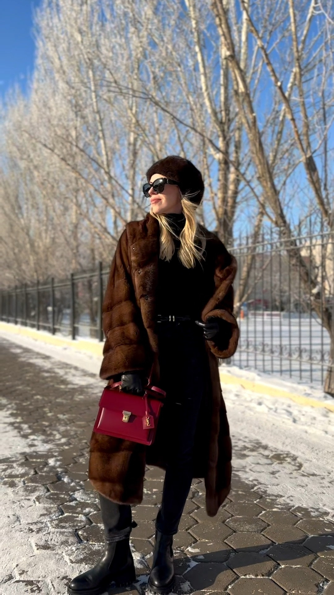 Brown fur coat, brown and black outfit, black jeans, 

#LTKFindsUnder100 #LTKSeasonal #LTKHoliday