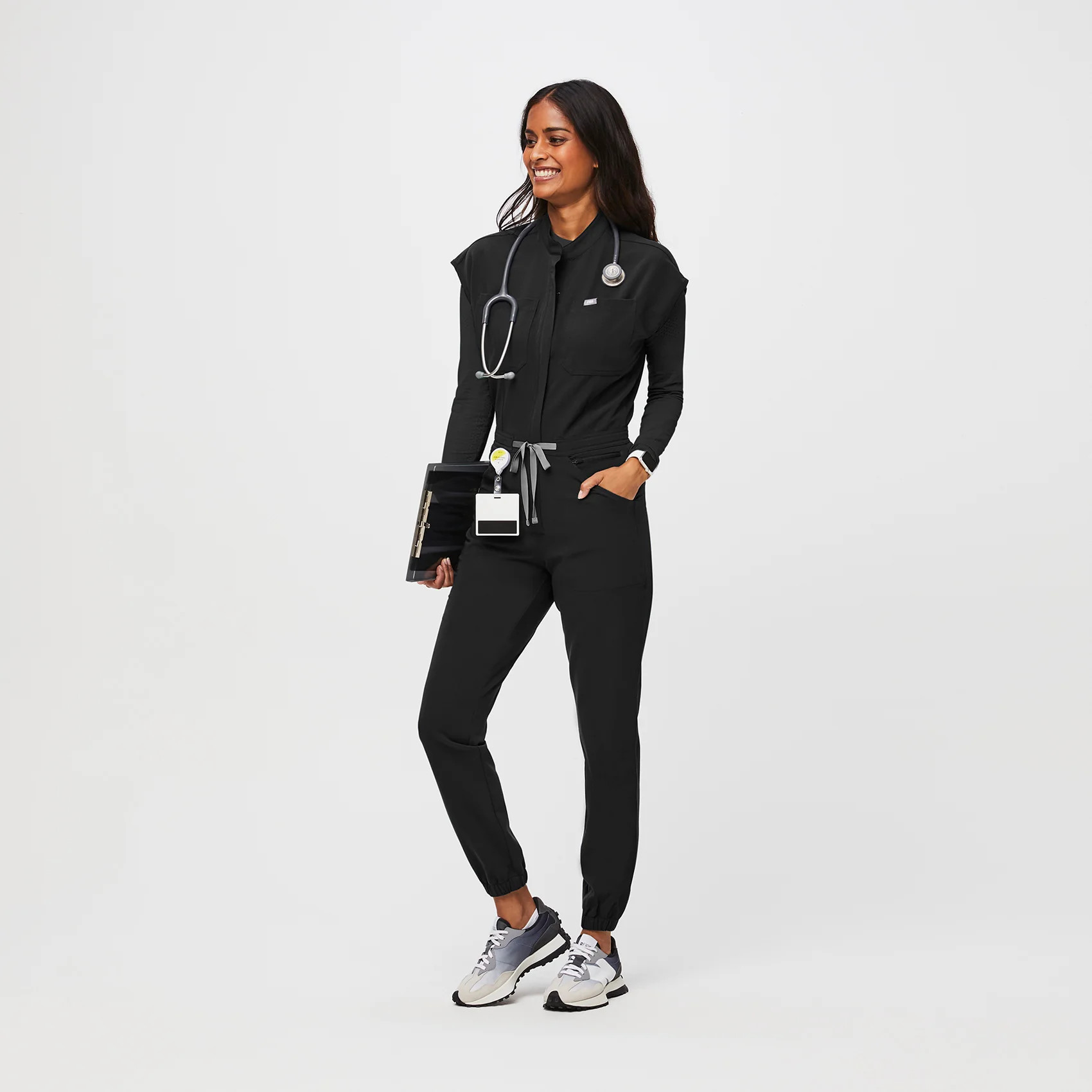 Women’s Rafaela Cargo ScrubJumpsuit™ - Black · FIGS | FIGS