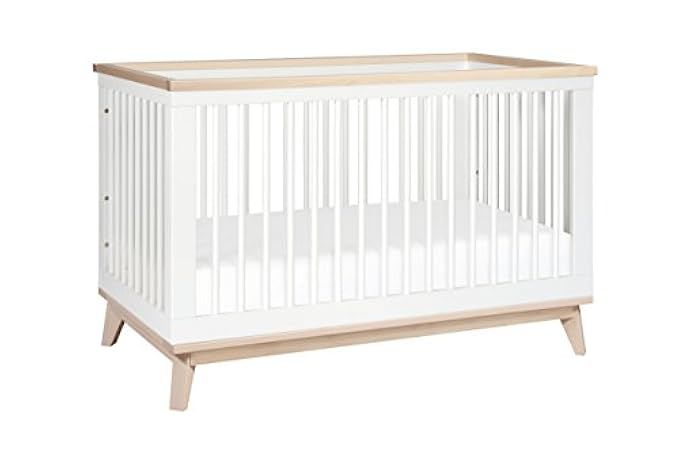 Babyletto Scoot 3-in-1 Convertible Crib with Toddler Bed Conversion Kit, White / Washed Natural | Amazon (US)
