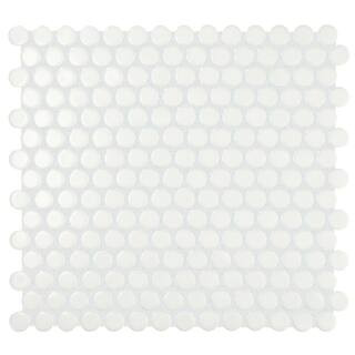Daltile Restore Satin White 10 in. x 11 in. Glazed Ceramic Penny Round Mosaic Tile (0.83 sq. ft./... | The Home Depot