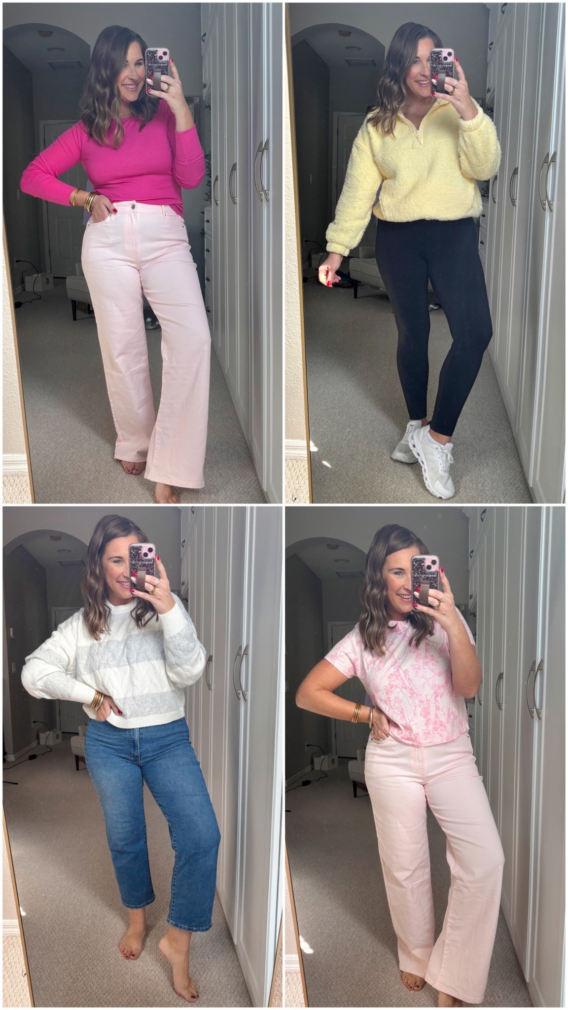 Loving these colors & outfits! Winter style with spring vibes 🩷💛

Medium in everything but the pink camp top (large) 

#LTKMidsize #LTKgrwm #LTKootd