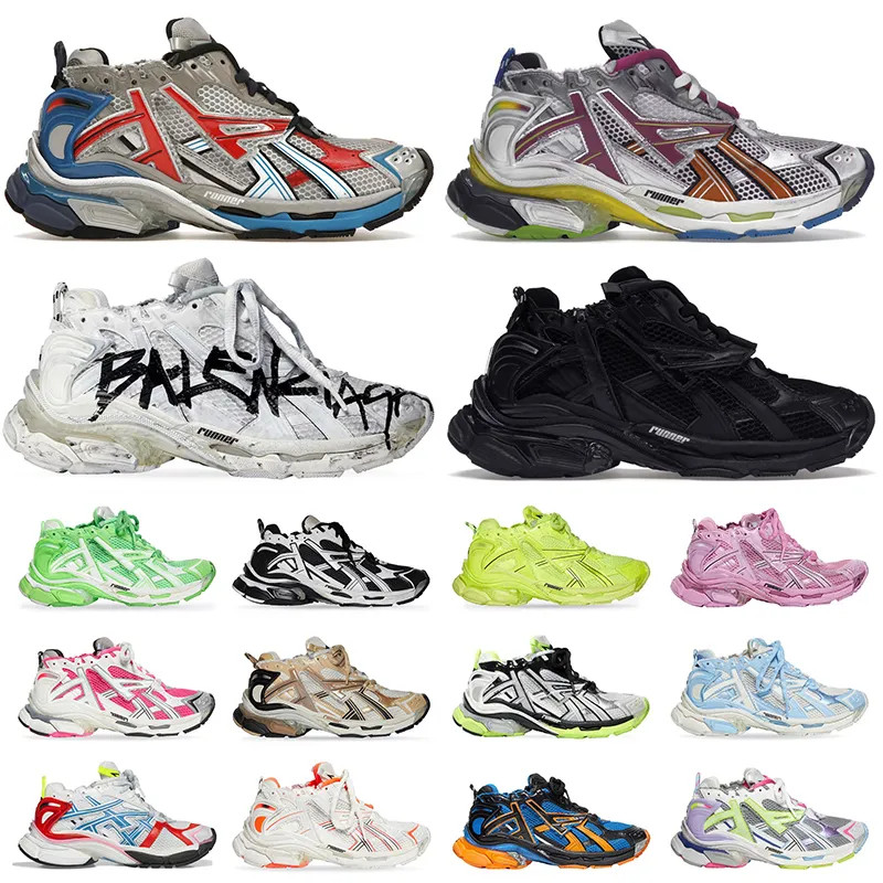 runner 7.0 designer shoes women men black white pink green Graffiti Plate-forme mens shoes triple... | DHGate