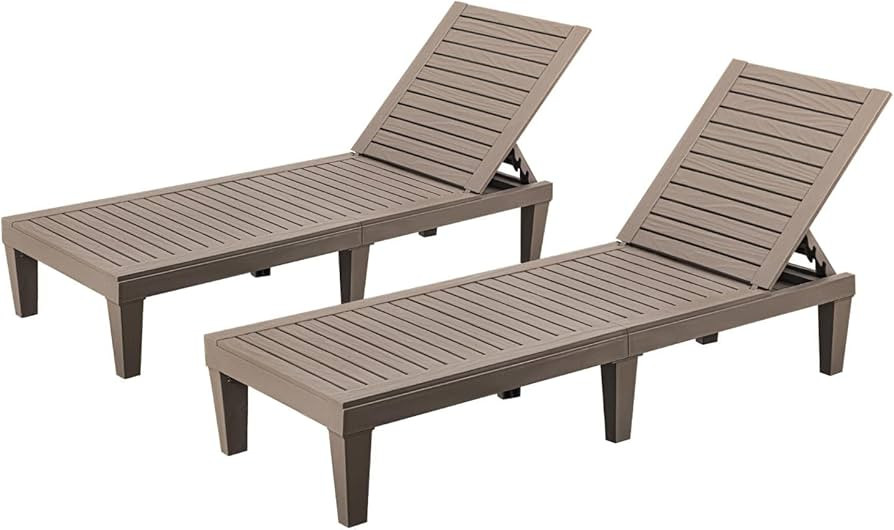 Homall Outdoor Chaise Lounge Chairs Set of 2, Quick Assembly & Waterproof & Lightweight Loungers ... | Amazon (US)