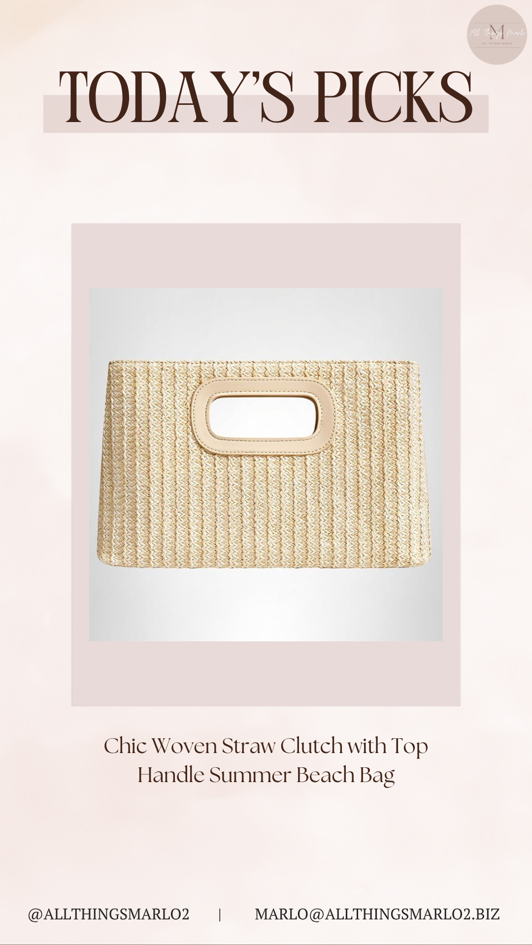 Chic Woven Straw Clutch with Top Handle Summer Beach Bag 

 #LTKSeasonal #LTKWorkwear #LTKTravel