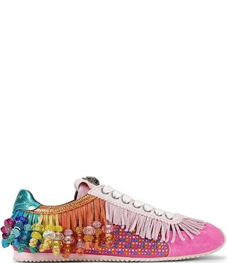 Kurt Geiger London Islington Suede Rainbow Beaded Tassel Fringe Sneakers | Dillard's | Dillard's