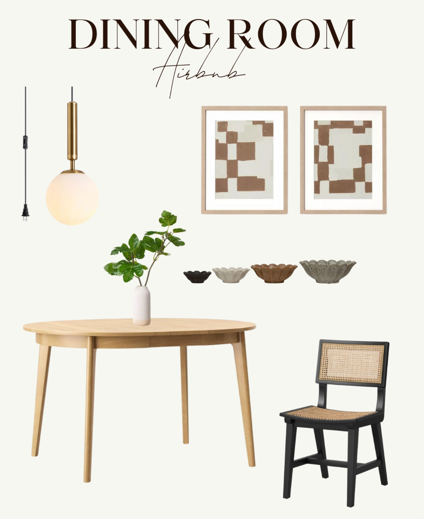 Dining Nook we designed for the Airbnb! Cozy and inviting ☺️ beautiful wall art, plug in pendant for extra lighting, round dining table & these gorgeous cane chairs completed the space! ✨ 

#LTKhome #LTKstyletip