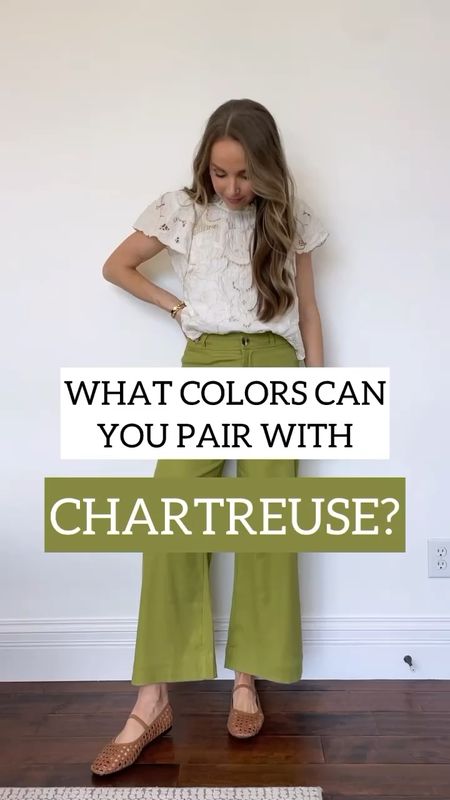 Styling chartreuse green @anthropologie pants (wearing my normal size 26) 

#LTKSeasonal #LTKStyleTip