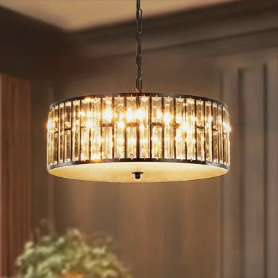 6-Light Modern Dimmable Crystal Drum Chandelier | Wayfair North America
