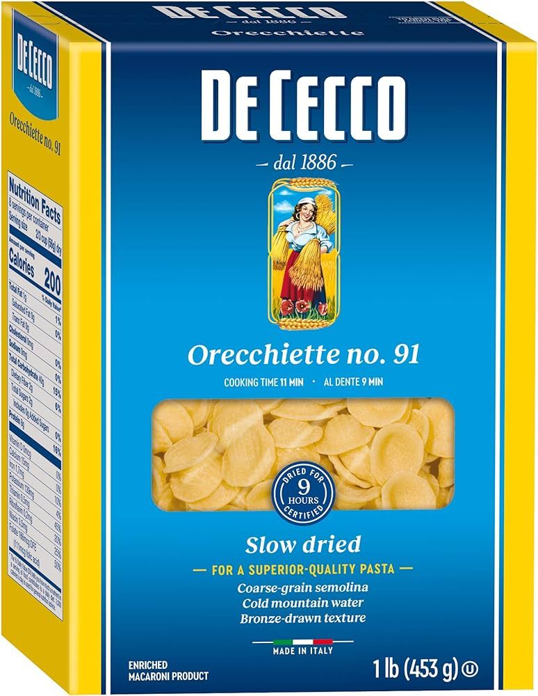 De Cecco Orecchiette No. 91 Pasta 16 Oz. Box | Amazon (US)