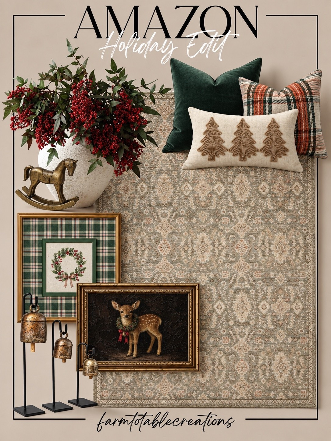 The Amazon Holiday Edit 🎄

Cozy Christmas finds with that collected, timeless feel I love! From warm plaids and rich greens to vintage-inspired artwork, bells, pillows and seasonal accents, these pieces make it so easy to bring a little holiday warmth into your home.

#AmazonChristmas #ChristmasDecor #HolidayHome #AmazonHome #ChristmasHomeDecor