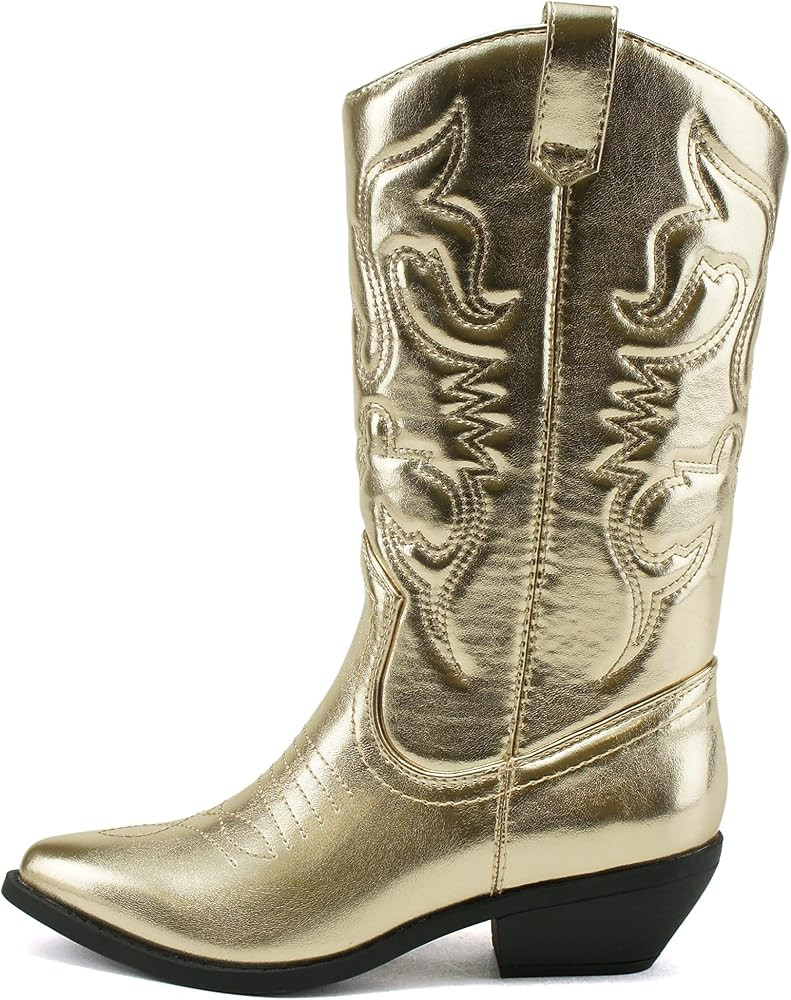 Soda Red Reno Western Cowboy Pointed Toe Knee High Pull On Tabs Boots All-White | Amazon (US)