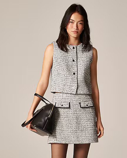 Flap-pocket mini skirt in tweed | J. Crew US