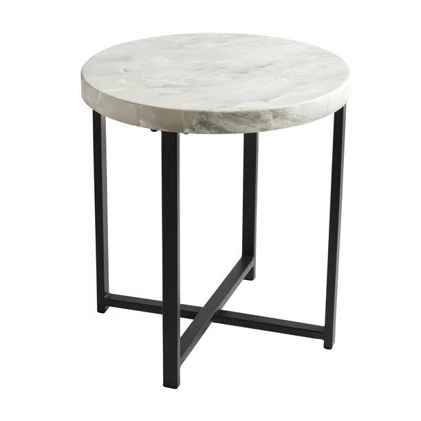 Better Homes & Gardens Faux Marble Round Side Table, 18.5" H | Walmart (US)