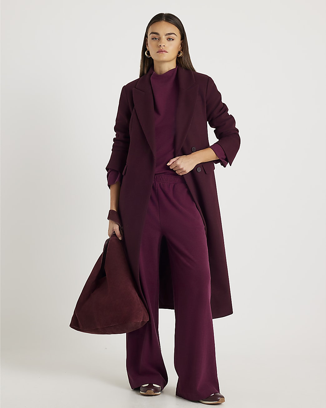 Red Cosy Wide Leg Trousers | River Island UK & IE