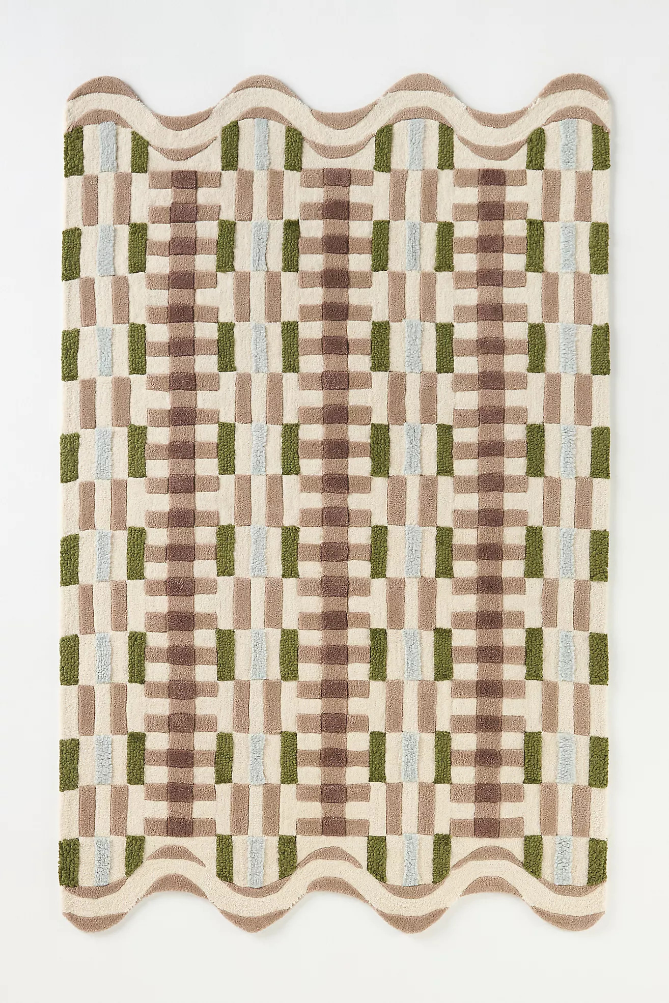 Tufted Wool Geometric Scalloped Rug | Anthropologie (US)