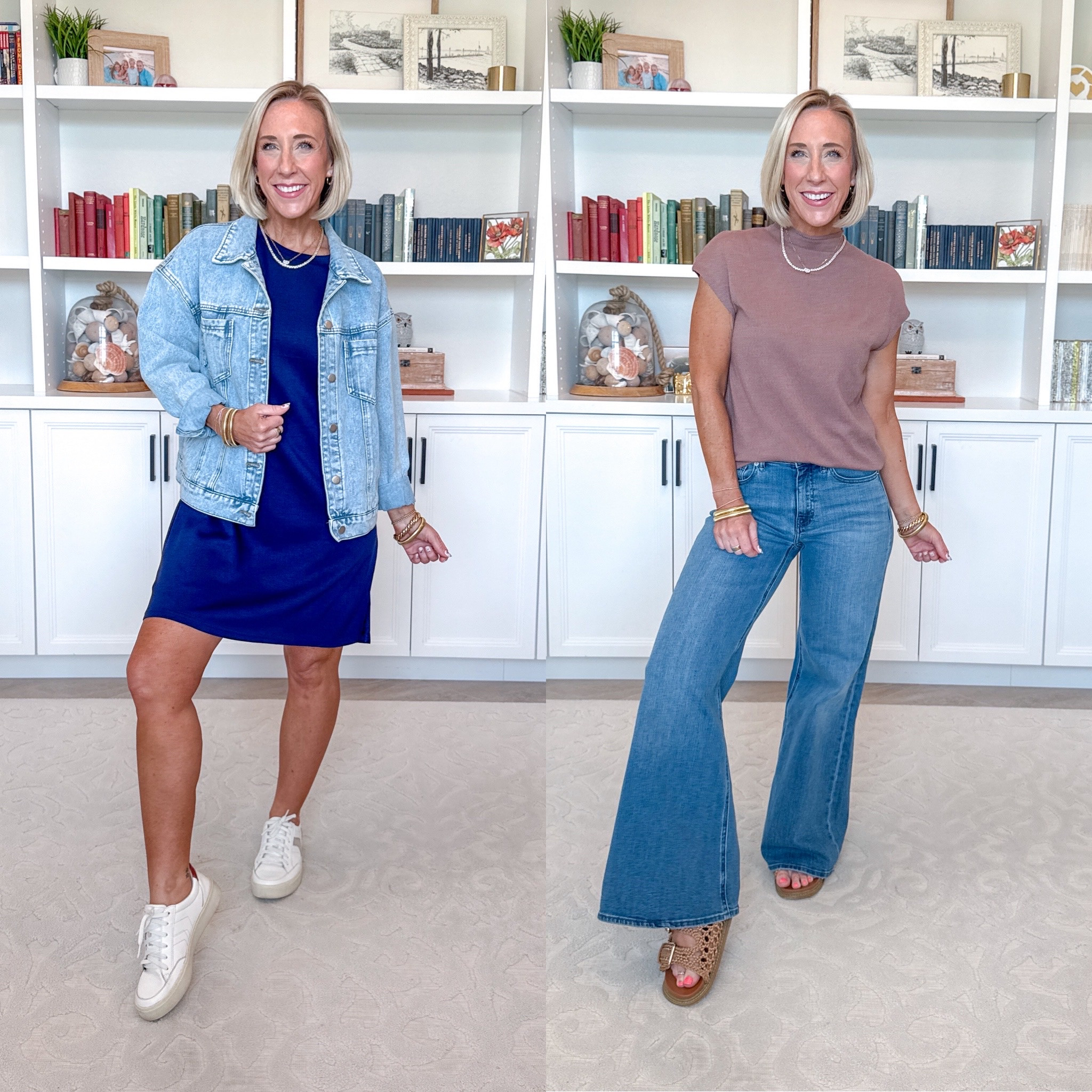 Amazon - casual to dressy pieces. Cap Sleeve Dress - size Small. 10 colors. * Oversized denim jacket - size Small.  Short Sleeve Mock Neck Sweater - size Small. 8 colors. * Bella Stretch Palazzo Jeans - Size: 25. Color: Seaside Blue (3 colors). 

 

#LTKSeasonal #LTKOver40 #LTKSaleAlert