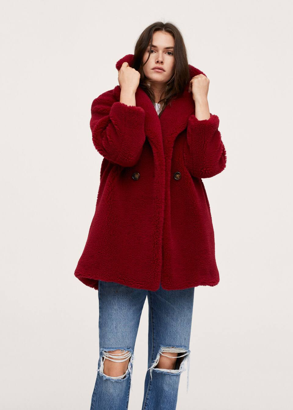 Faux shearling oversized coat | MANGO (US)