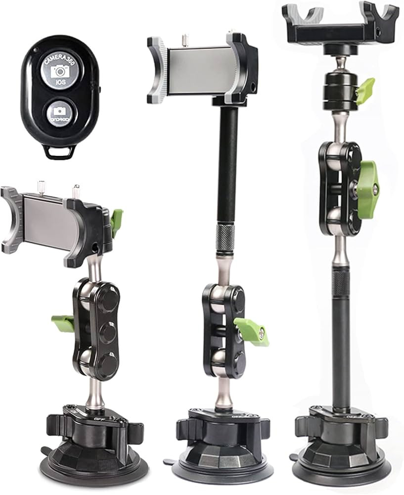 leepiya Car Phone Mount Video Recording Universal Magic Arm Suction Car Phone Holder Mount Windsh... | Amazon (US)