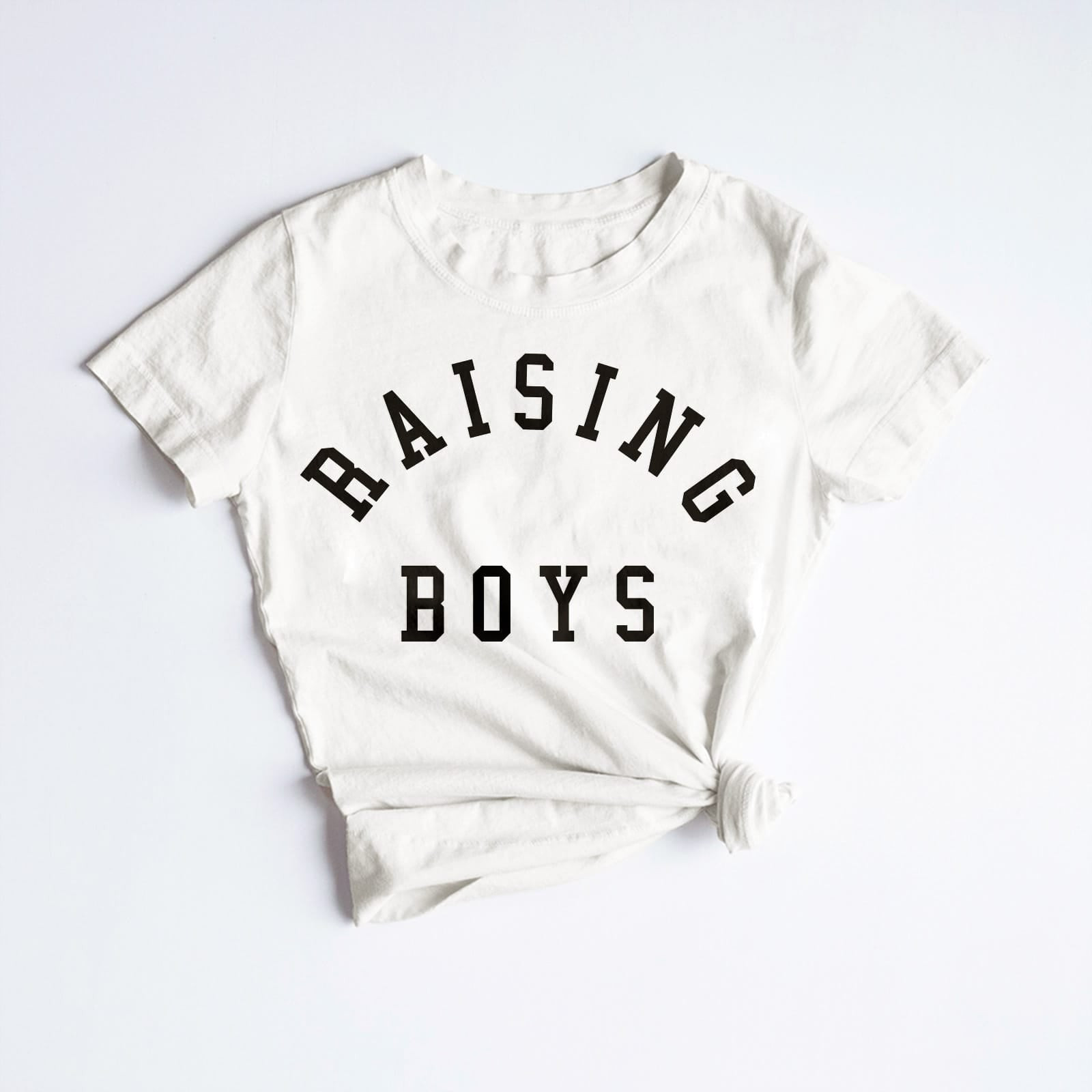 Womens White "Raising Boys®" Tee | Ford and Wyatt