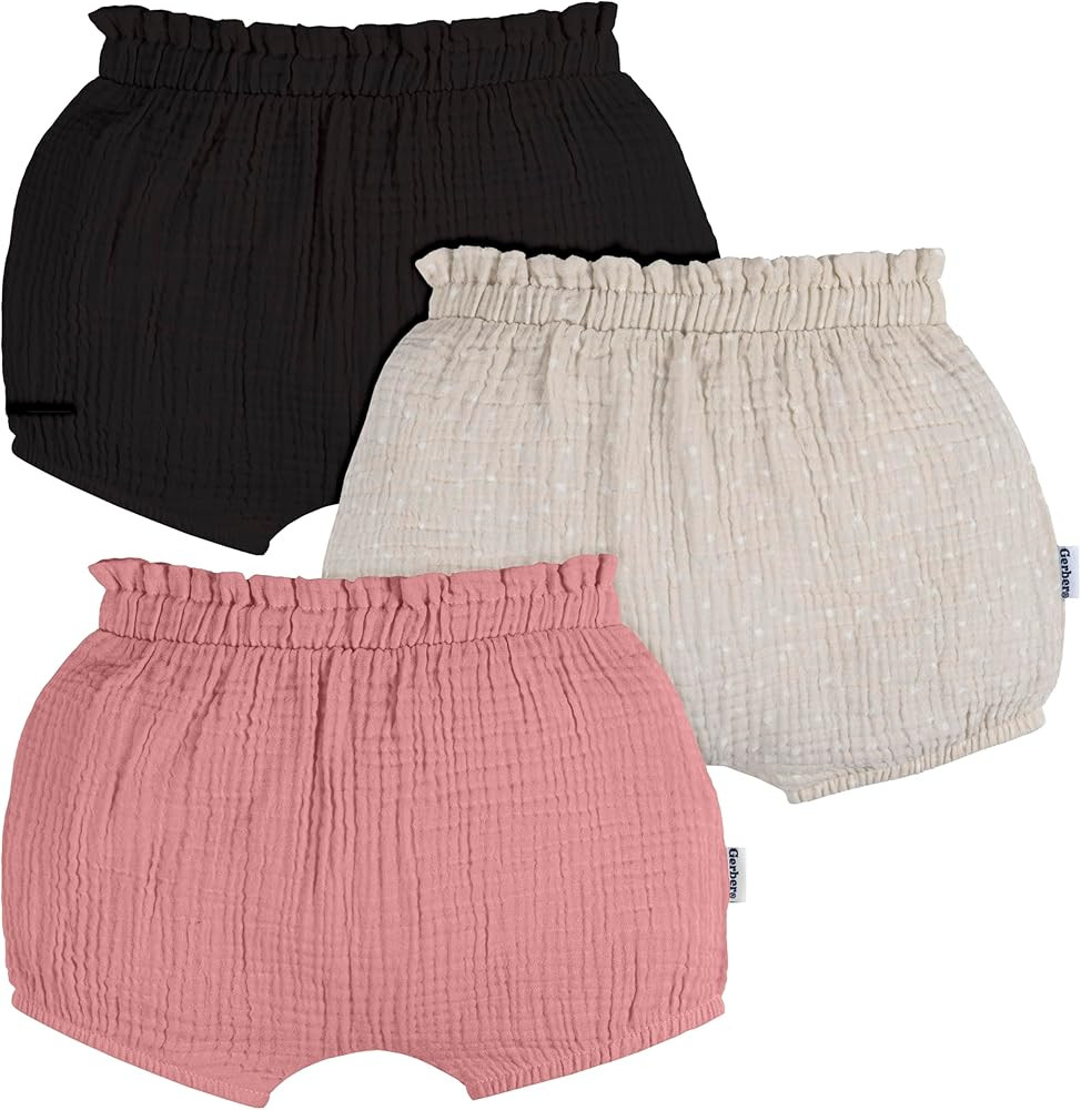 Gerber Baby Girls' 3-Pack Bubble Shorts | Amazon (US)