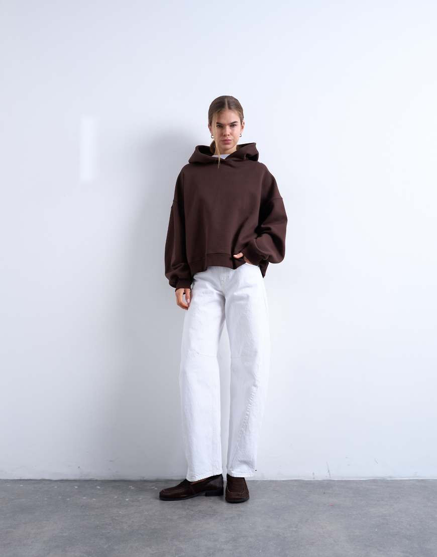 Topshop Barrel mid rise jean in white | Topshop