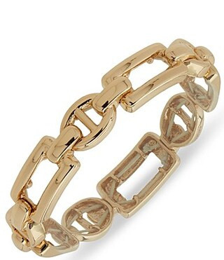 Anne Klein Wide Link Stretch Bracelet - Gold | Dillard's