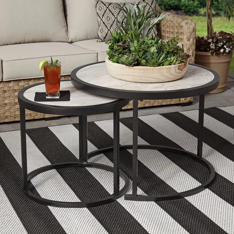 Better Homes & Gardens River Oaks Outdoor 5 Piece Conversation Set, Natural Tan Wicker | Walmart (US)