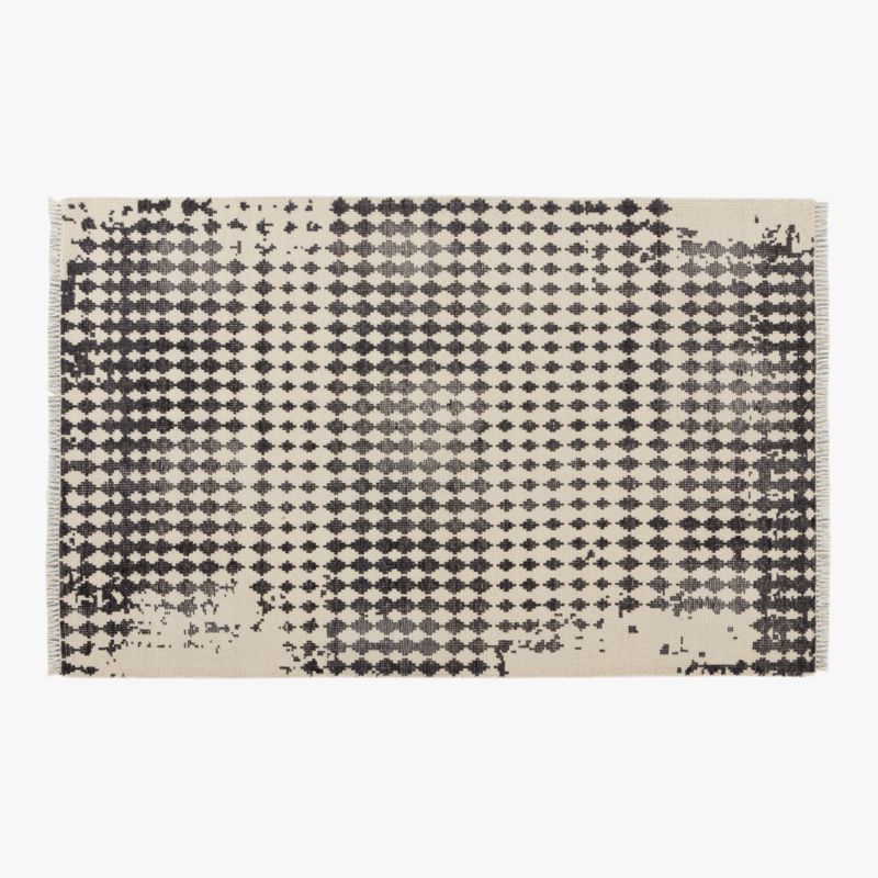 Neutro Black and Warm White Abstract Hand-Knotted New Zealand Wool Area Rug 5'x8' | CB2 | CB2
