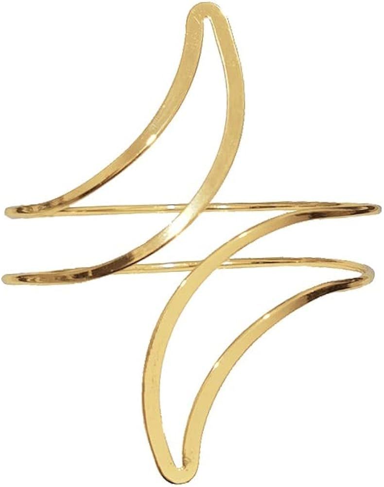 Caiyao Boho Upper Arm Bracelet Cuff Bangle Gold Silver Flower Cuff Bracelets Mental Open Upper Ar... | Amazon (US)