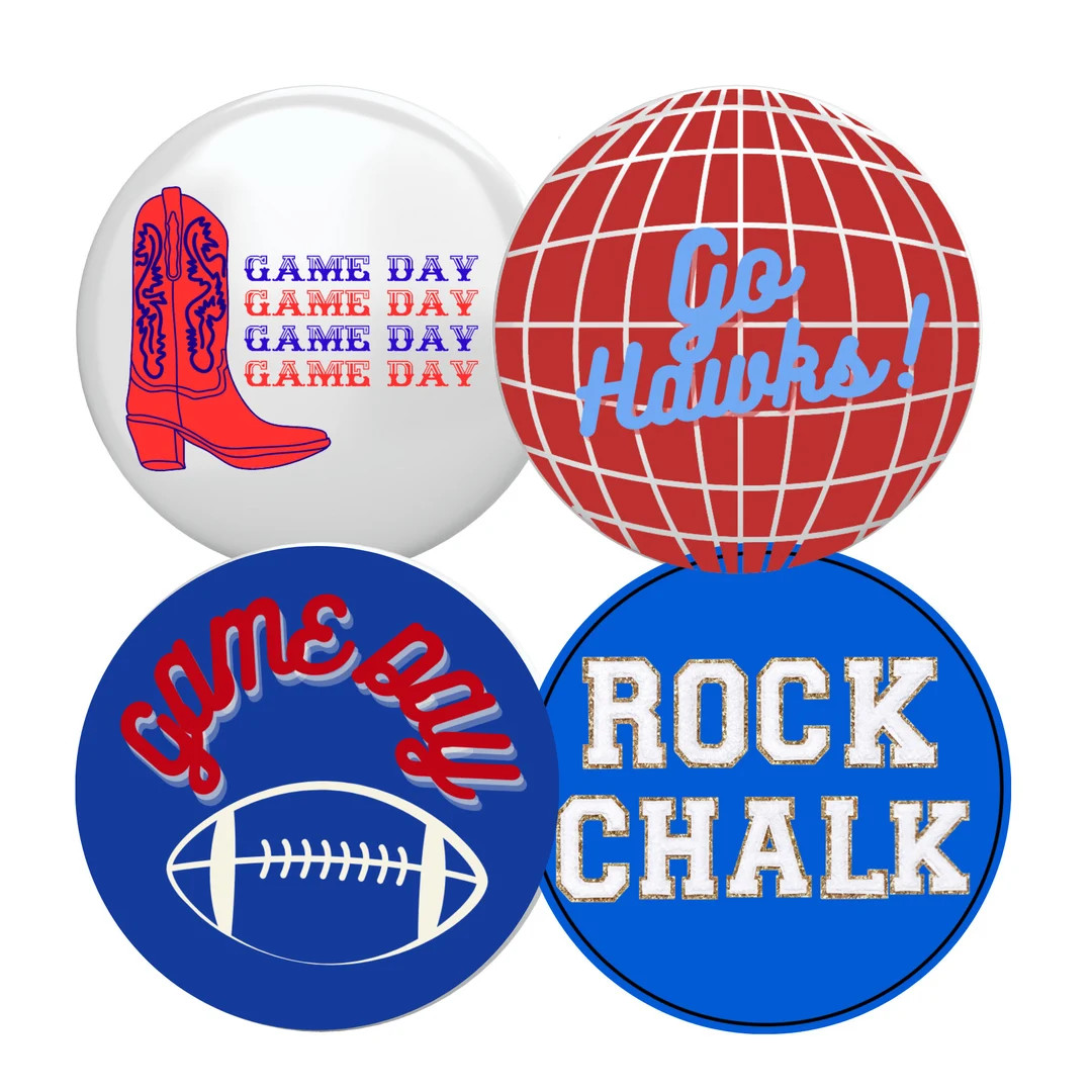 University of Kansas button 4 pack | Etsy (US)