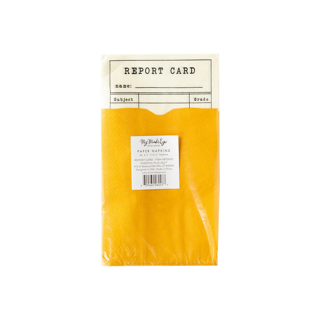 Back To School Report Card Dinner Napkin | My Mind's Eye