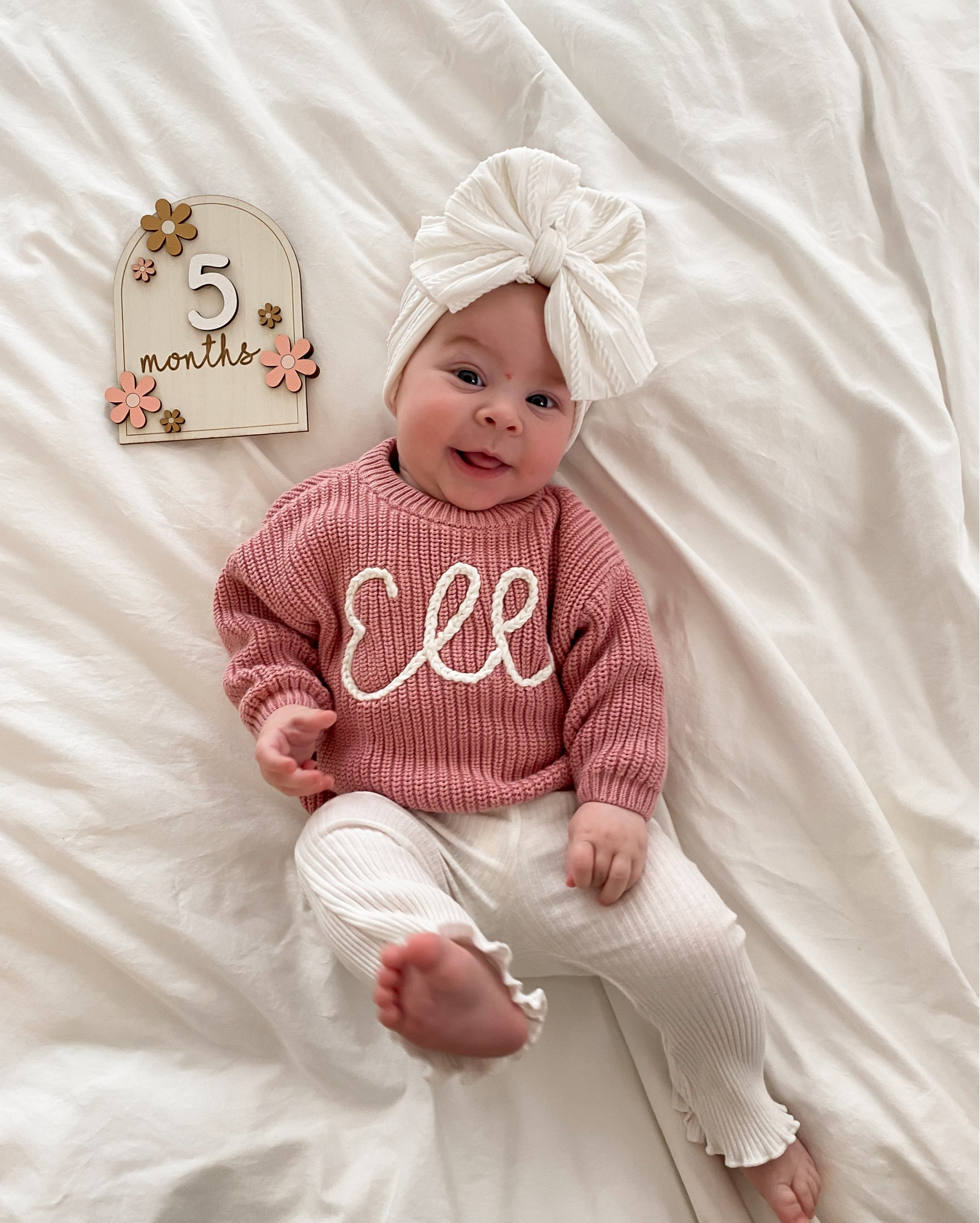 You know time is flying when you look at the calendar and realize your baby girl was 5 months yesterday 🙈 I can’t believe she’s been with us almost a half of a year already 😭 You were just meant to be sweet girl 💗

Baby girl outfit, baby girl clothing, baby flare pants, baby name sweater, coming home from the hospital outfit for baby, baby hospital outfit, infant girl outfits, baby sweater, 5 months old, baby girl spring outfit, baby girl fall outfit, baby girl summer outfit, baby girl winter outfit

#LTKfamily #LTKfindsunder50 #LTKbaby