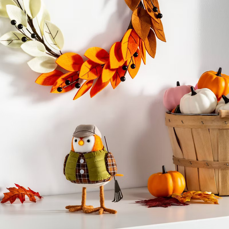 Featherly Friends Fall Raking Bird Harvest Decorative Figurine - Hyde & EEK! Boutique™ | Target