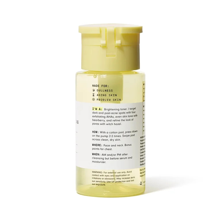 Versed Weekend Glow Daily Brightening Toner, Four-Acid Complex + Bearberry Extract, 4 fl oz | Walmart (US)