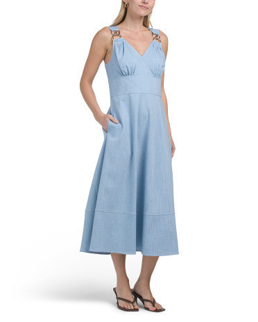 Skipper Midi Dress For Women, Spandex/Cotton/Polyester | TJ Maxx