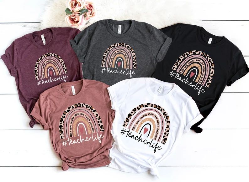 Teacher Life Shirts Teacher Rainbow Shirts Inspirational | Etsy Canada | Etsy (CAD)