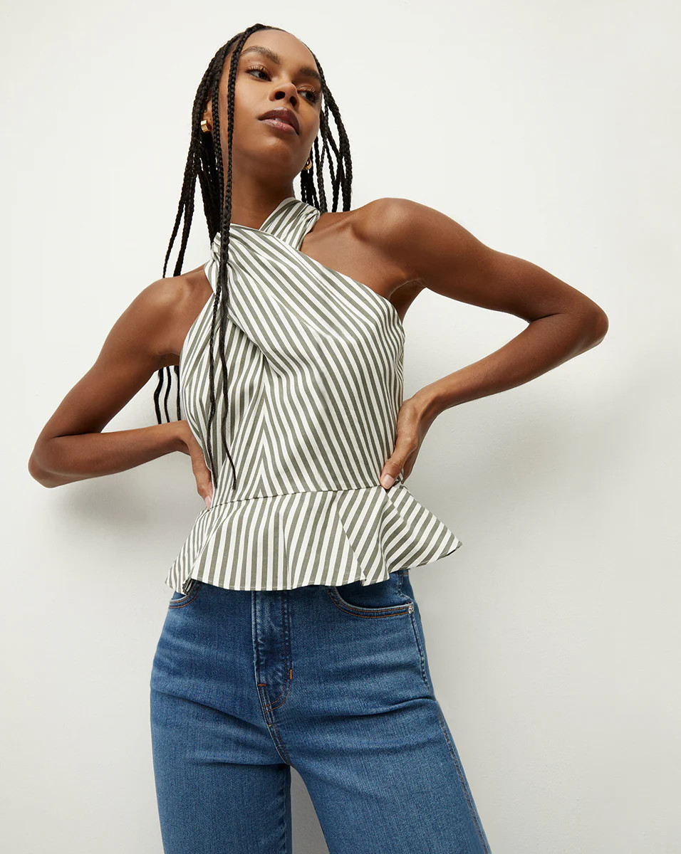 Drey Striped Top | Veronica Beard