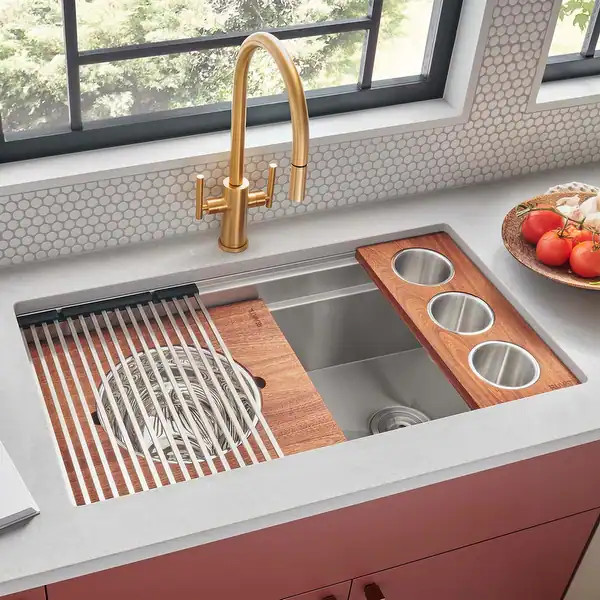 Ruvati 36-inch Workstation Dual Tier Ledge Kitchen Sink Undermount 16 Gauge Stainless Steel - 36"... | Bed Bath & Beyond