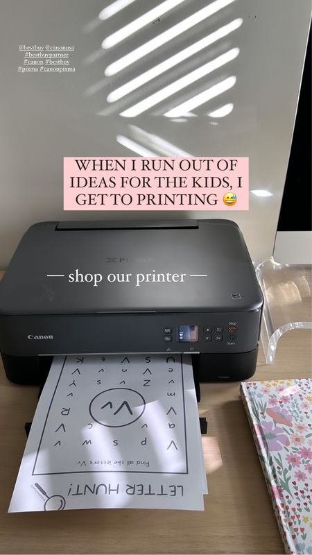 Shop our printer on sale at @bestbuy — sale $69.99 regular $129.99! We use it daily to print off activities for our toddler @canonusa #bestbuypartner #canon #bestbuy #pixma #canonpixma 

#LTKhome #LTKworkwear #LTKSeasonal
