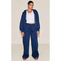 Navy Oversized Wide Leg Seam Detail Joggers, Blue | PrettyLittleThing UK