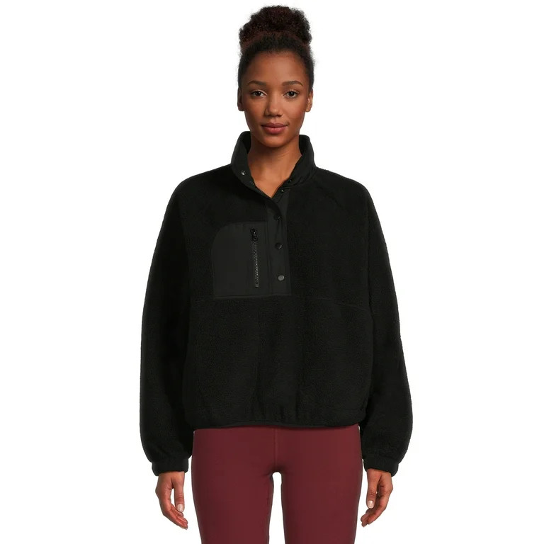 Avia Women's Outdoor Faux Sherpa Pullover Jacket, Sizes XS-XXXL | Walmart (US)
