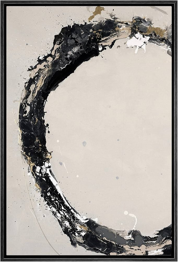 SIGNWIN Framed Canvas Print Wall Art Dark Pastel Spiral Ring Landscape Abstract Shapes Illustrati... | Amazon (US)